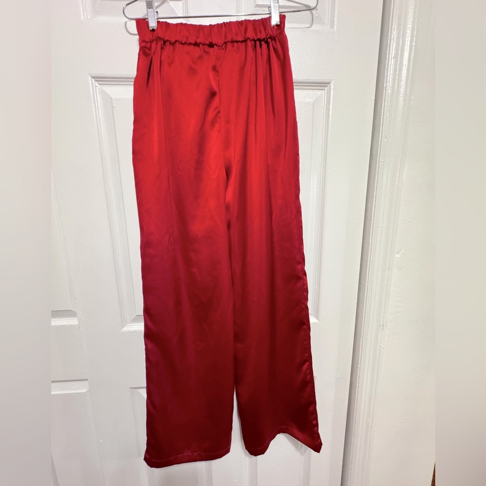 Like New -Vibrant Red Satin Pants